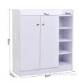 2 Doors Wooden Shoe Rack Cabinet With Hinge